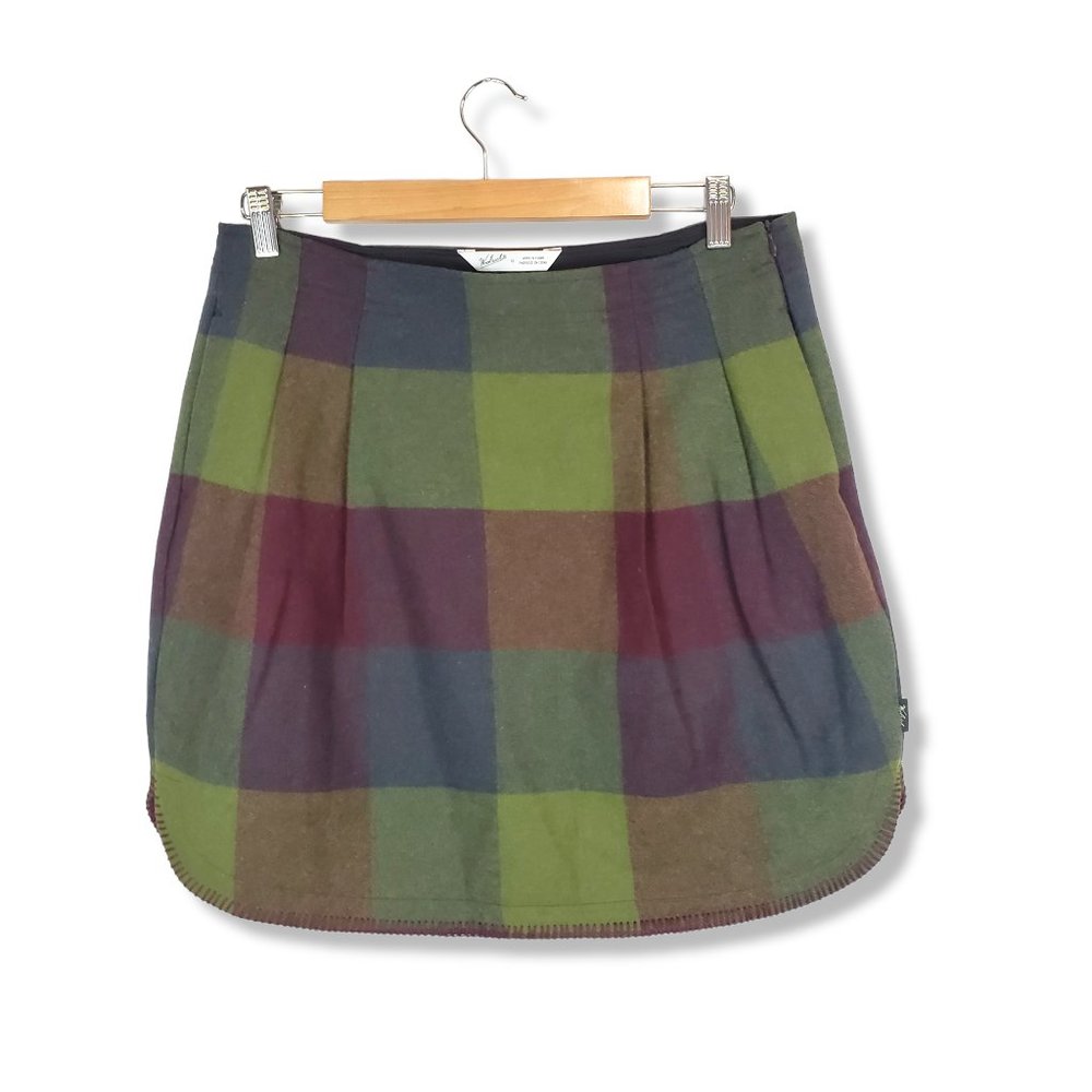 Woolrich Wool-blend Multicolored Plaid Colorblock Mini-Skirt Size 8